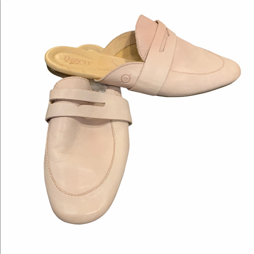Born EUC- mules slides blush/tan leather sz 9